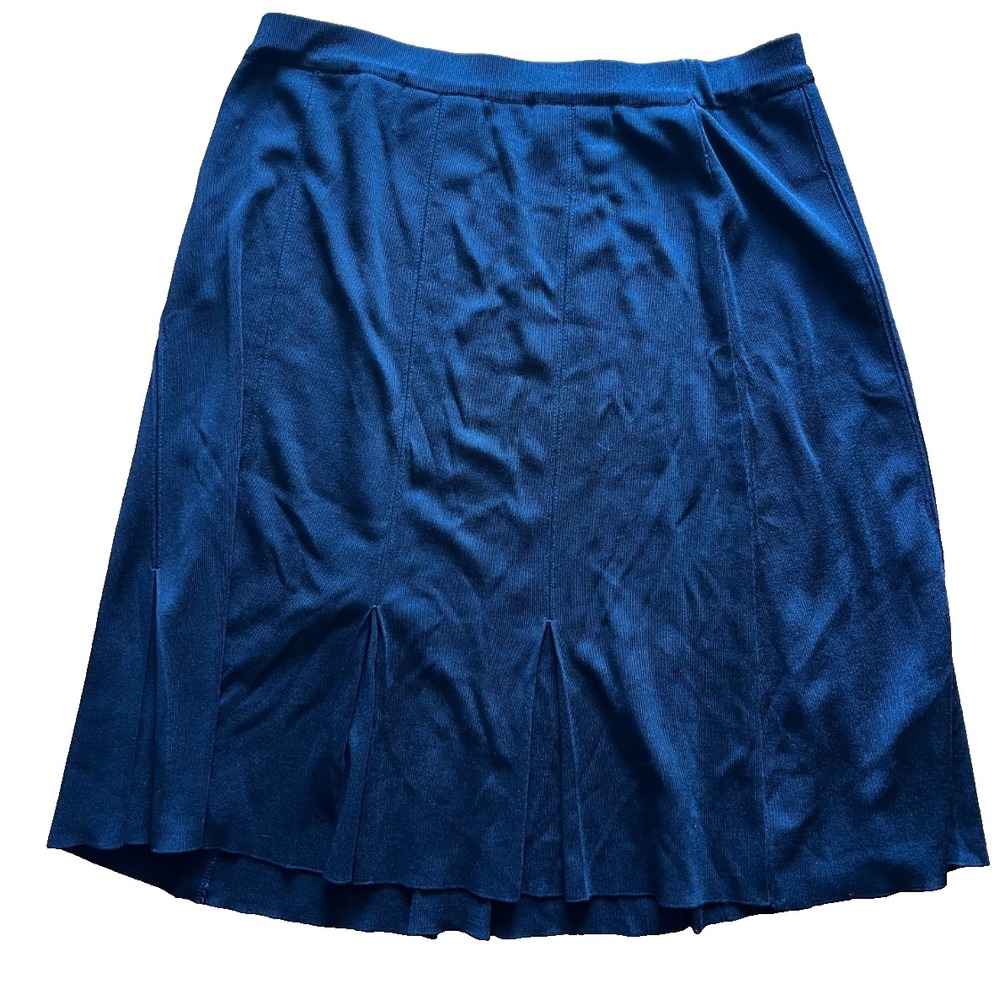 Exclusively Misook Womens Skirt Black Pleated Hem Size XL‎